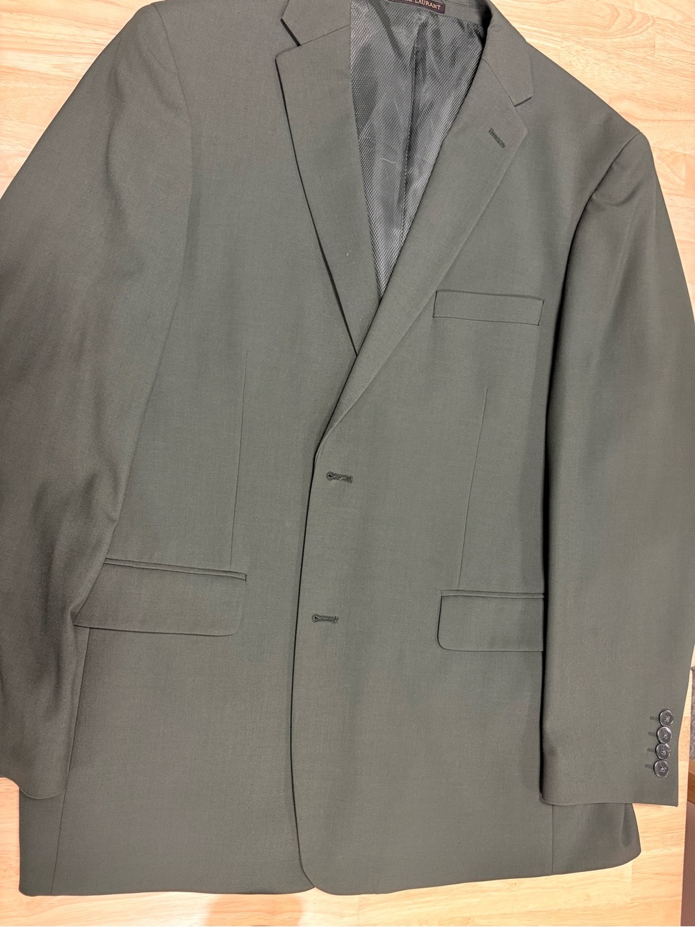 Men's Olive Green Single-Breasted Pants Suit